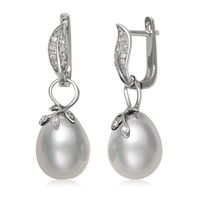 Freshwater Cultured Pearl & White Topaz Earrings in Sterling Silver