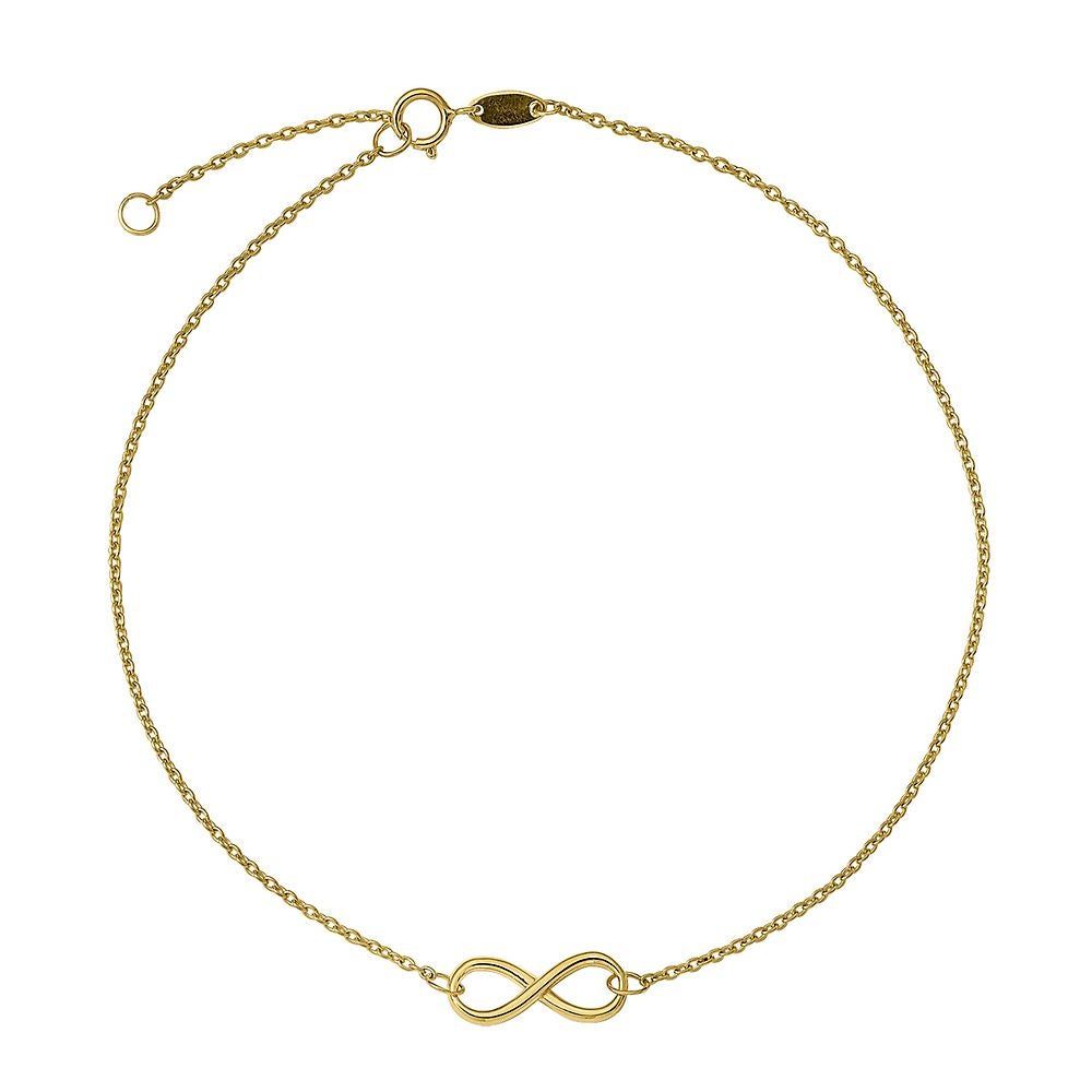 Infinity Ankle Bracelet in 14K Yellow Gold