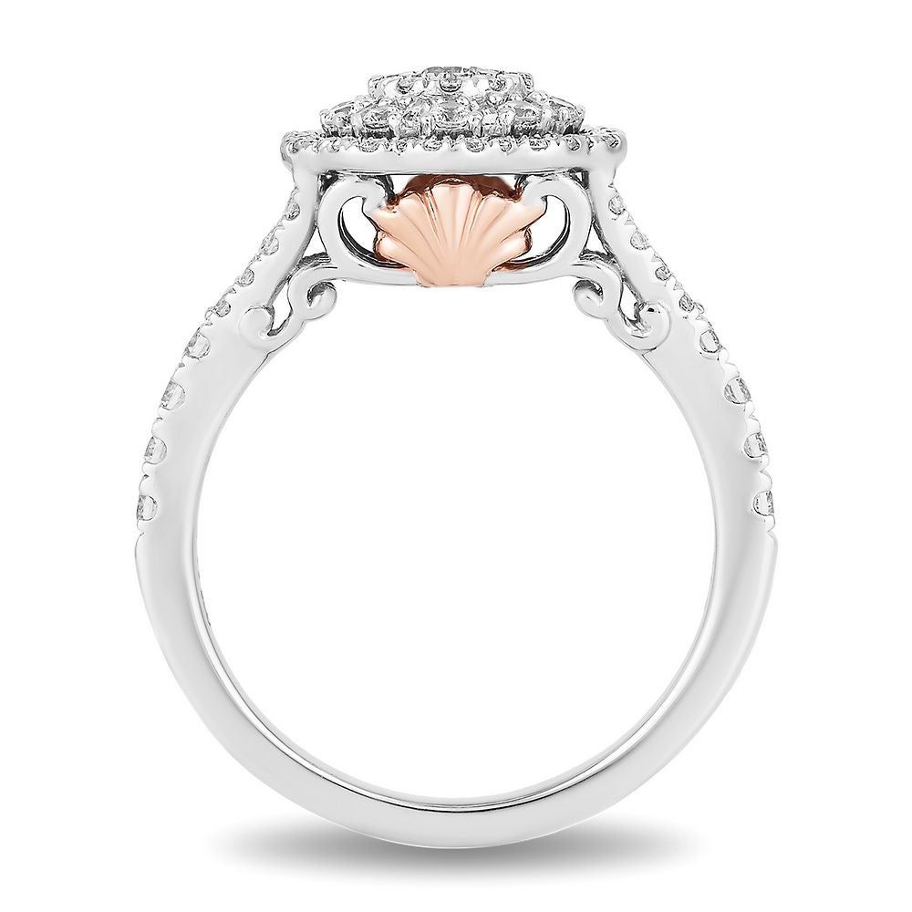 Enchanted Disney Ariel 3/4 ct. tw. Diamond Engagement Ring 14K White & Rose Gold