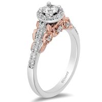 Enchanted Disney Belle 3/4 ct. tw. Diamond Engagement Ring 14K White & Rose Gold