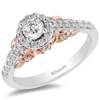 Enchanted Disney Belle 3/4 ct. tw. Diamond Engagement Ring 14K White & Rose Gold