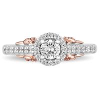 Enchanted Disney Belle 3/4 ct. tw. Diamond Engagement Ring 14K White & Rose Gold