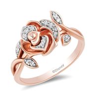 Enchanted Disney Belle 1/10 ct. tw. Diamond Rose Ring 10K Gold
