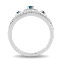 Enchanted Disney Cinderella Blue Topaz & 1/8 ct. tw. Diamond Tiara Ring Sterling Silver