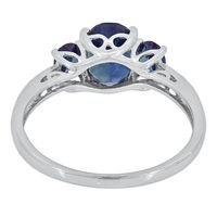 Lab-Created Alexandrite & White Sapphire Ring Sterling Silver