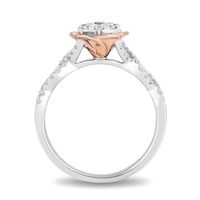 Enchanted Disney Belle Diamond Engagement Ring 14K White & Rose Gold (1/2 ct. tw.)