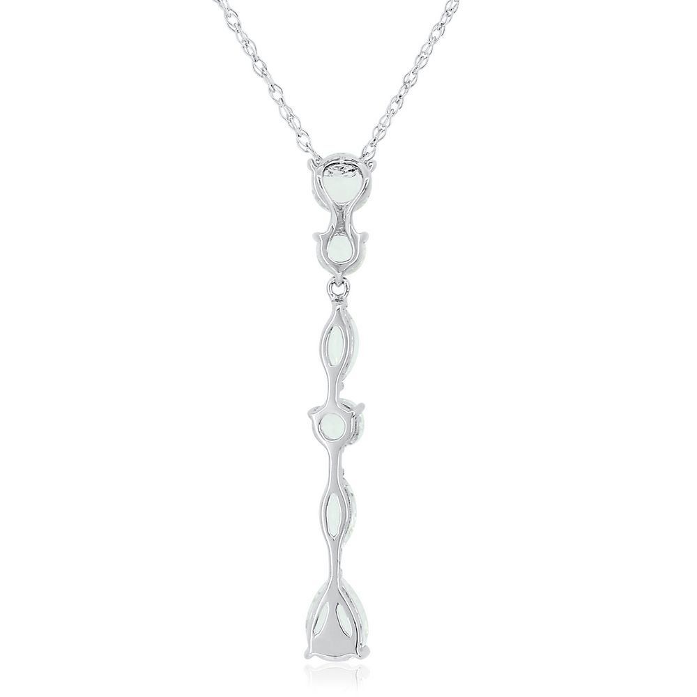 Lab-Created White Sapphire Drop Pendant in Sterling Silver