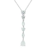 Lab-Created White Sapphire Drop Pendant in Sterling Silver