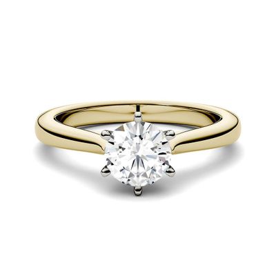 1 ct. tw. Moissanite Solitaire Ring 14K Yellow & White Gold