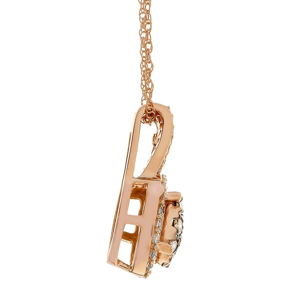 3/8 ct. tw. Champagne & White Diamond Pendant in 10K Rose Gold