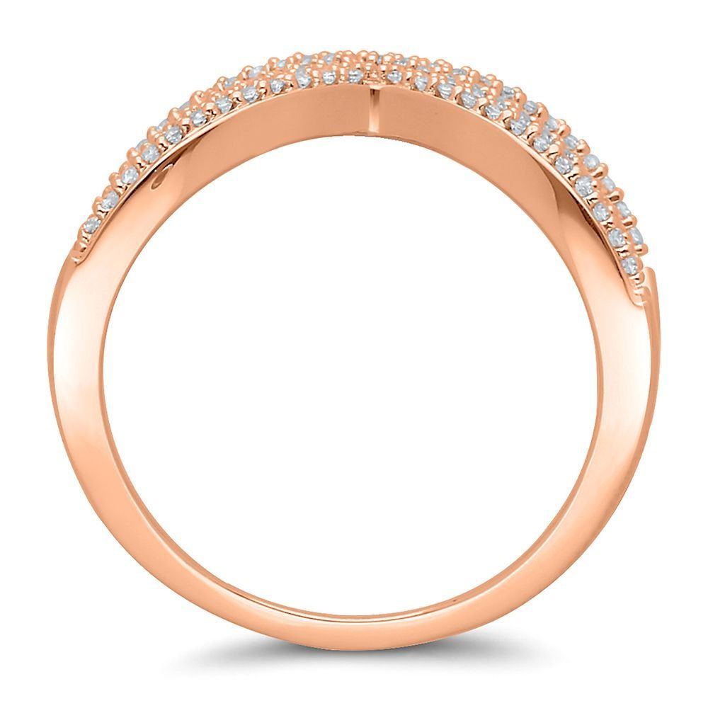 Diamond Crisscross Ring 10K Rose Gold (1/4 ct. tw.)