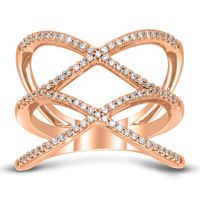 Diamond Crisscross Ring 10K Rose Gold (1/4 ct. tw.)