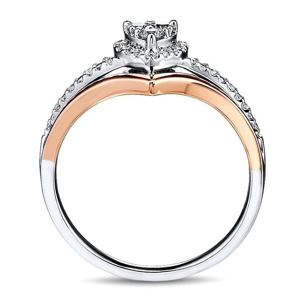 1/ ct. tw. Diamond Ring 10K White & Rose Gold