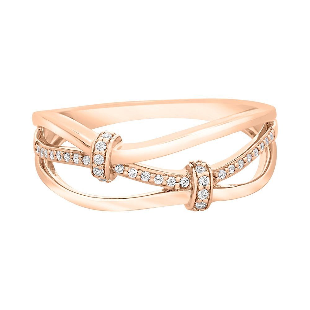 1/7 ct. tw. Diamond Knot Ring 10K Rose Gold