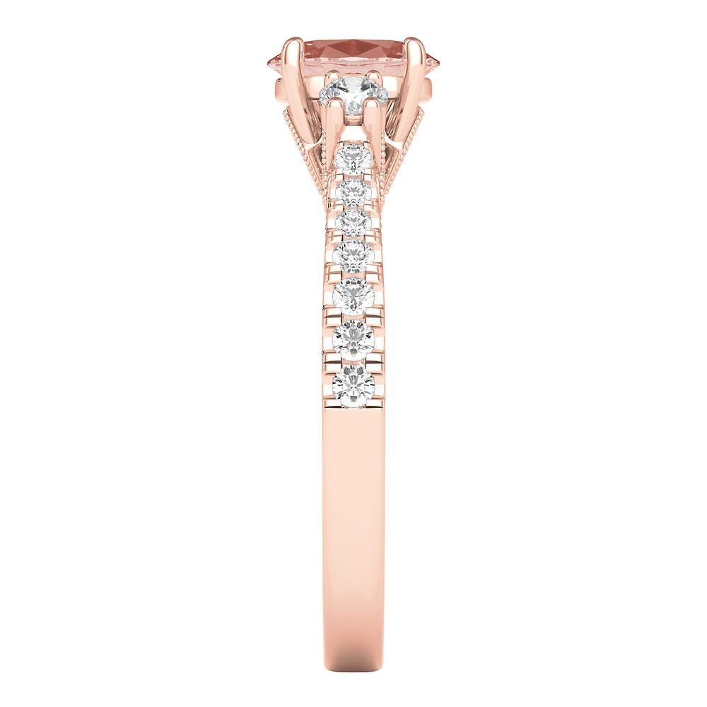 Shades of Love™ Morganite & 1/2 ct. tw. Diamond Ring 10K Rose Gold