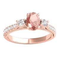 Shades of Love™ Morganite & 1/2 ct. tw. Diamond Ring 10K Rose Gold