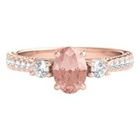 Shades of Love™ Morganite & 1/2 ct. tw. Diamond Ring 10K Rose Gold