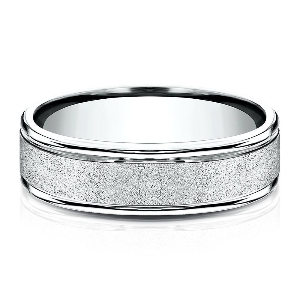 Wedding Band 10K White Gold, 6MM