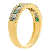 Emerald & 1/3 ct. tw. Diamond Ring 10K Yellow Gold