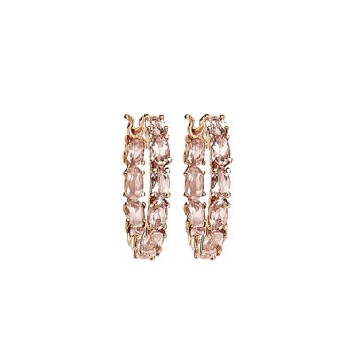 Morganite Hoop Earrings in 10K Rose Gold