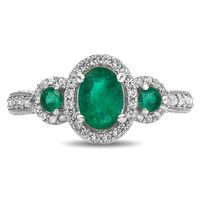 Emerald & 1/2 ct. tw. Diamond Ring 14K White Gold