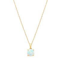 Lab-Created Opal Pendant in 10K Yellow Gold