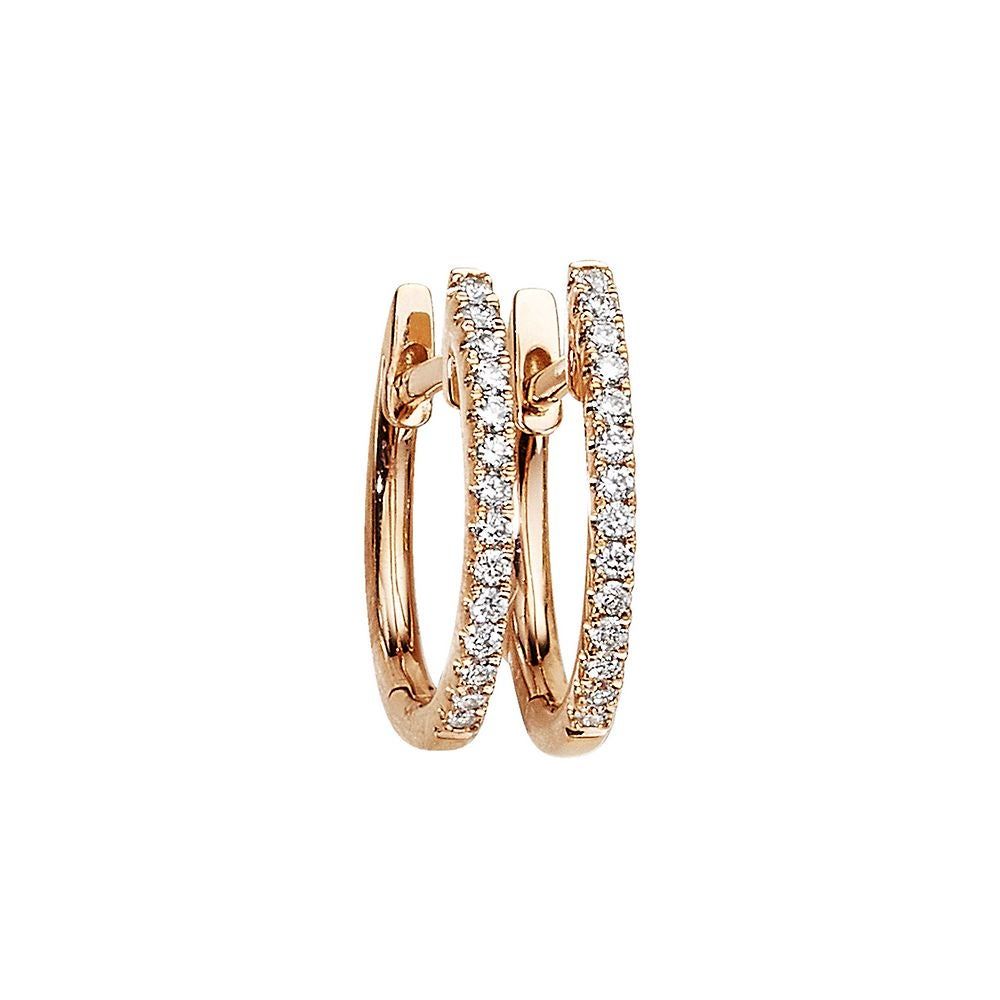 1/10 ct. tw. Diamond Huggie Hoop Earrings in 14K Rose Gold