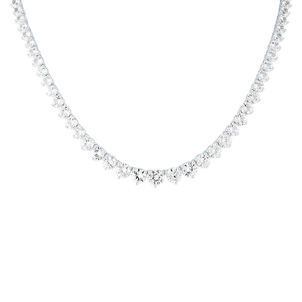 Lab-Created White Sapphire Necklace in Sterling Silver