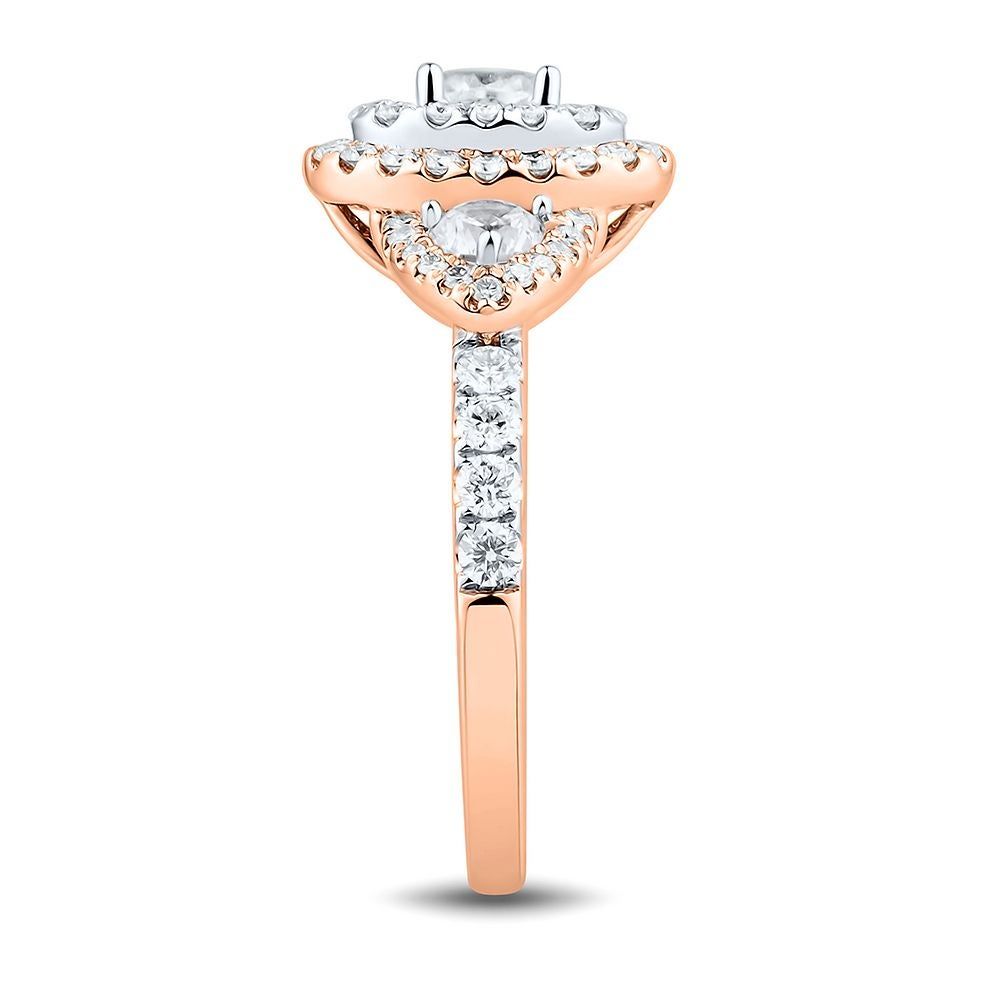 Helzberg Limited Edition® 1 1/2 ct. tw. Diamond Engagement Ring 14K Rose & White Gold