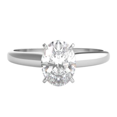 1 ct. tw. Diamond Oval Solitaire Engagement Ring 14K White Gold