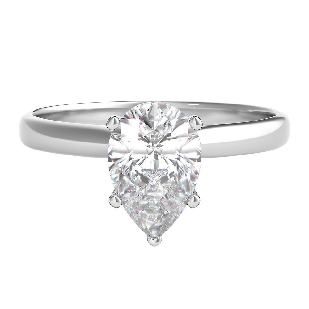 1 ct. tw. Diamond Pear Shaped Solitaire Engagement Ring 14K White Gold