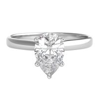 1 ct. tw. Diamond Pear Shaped Solitaire Engagement Ring 14K White Gold