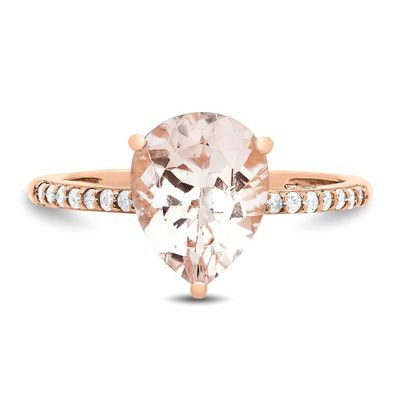 Shades of Love™ Morganite & 1/10 ct. tw. Diamond Engagement Ring 14K Rose Gold