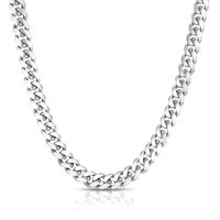 Men's Miami Cuban Link Chain in Sterling Silver, 24"