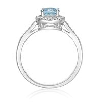 Aquamarine & 1/8 ct. tw. Diamond Ring Sterling Silver