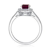 Lab-Created Ruby & 1/8 ct. tw. Diamond Ring Sterling Silver
