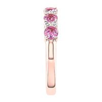 Pink Sapphire & 1/7 ct. tw. Diamond Band 10K Rose Gold