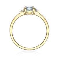 Aquamarine & Diamond Ring 10K Yellow Gold