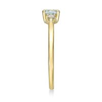 Aquamarine & Diamond Ring 10K Yellow Gold