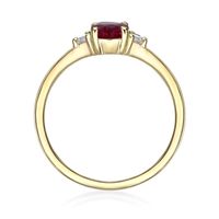 Ruby & Diamond Ring 10K Yellow Gold