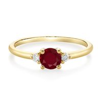 Ruby & Diamond Ring 10K Yellow Gold