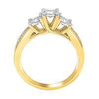 1/2 ct. tw. Diamond Three-Stone Engagement Ring 10K Yellow Gold