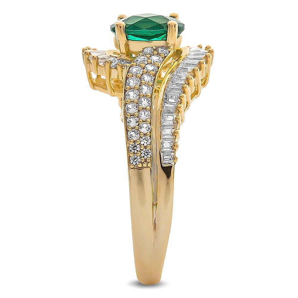 Emerald & 1/2 ct. tw. Diamond Ring 10K Yellow Gold
