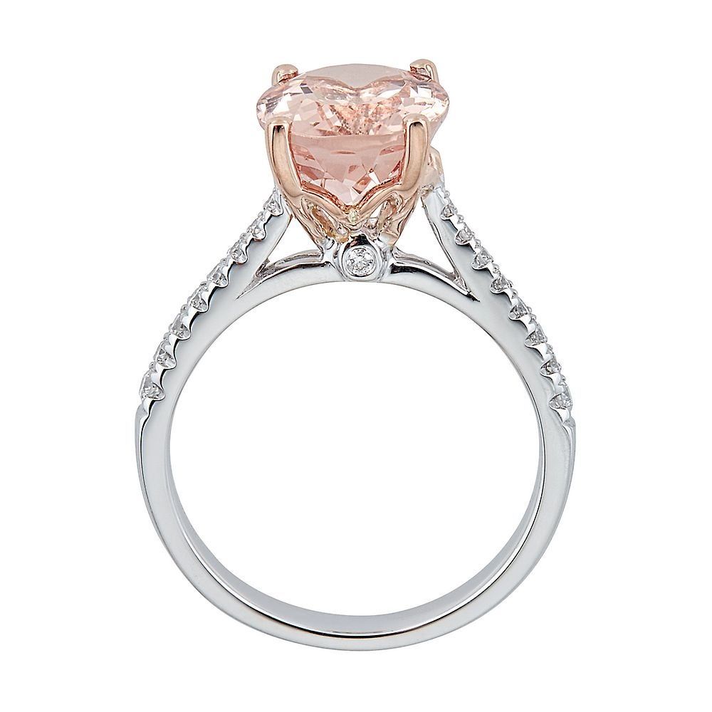 Morganite & 1/5 ct. tw. Diamond Engagement Ring 14K White Rose Gold