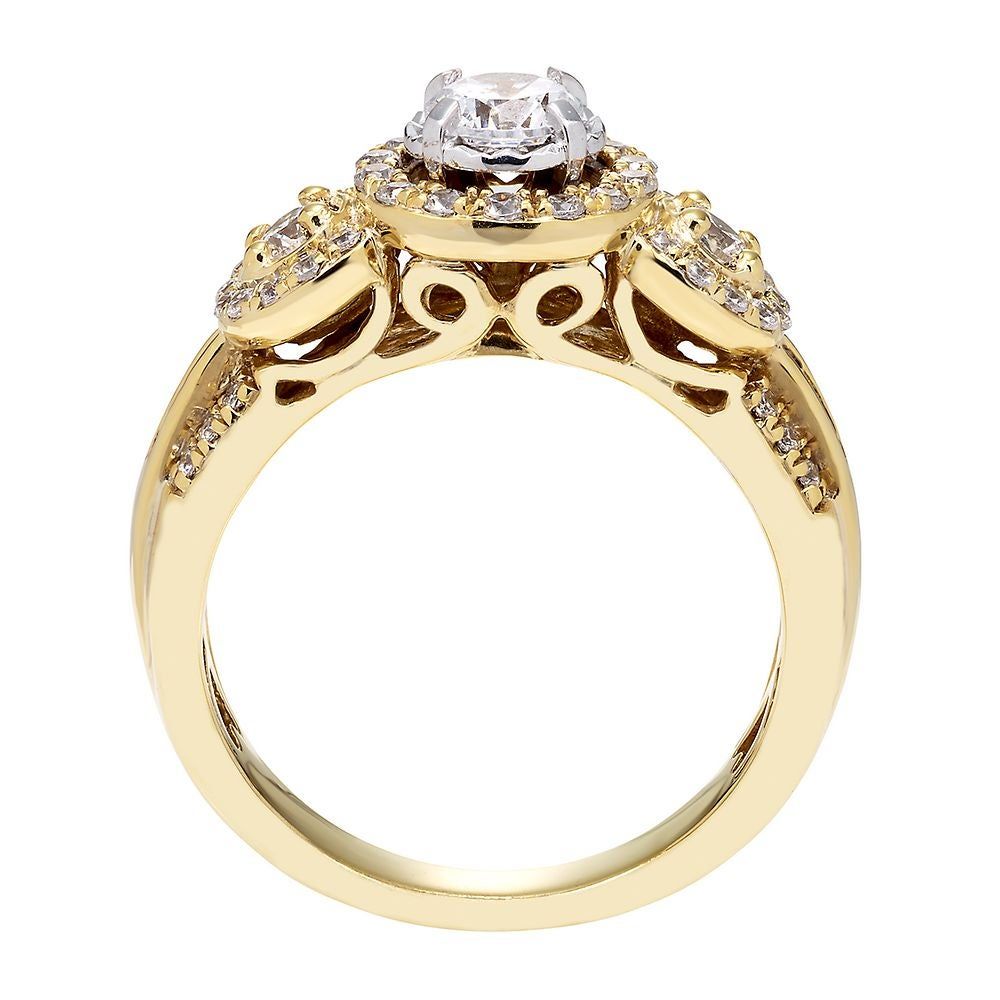 1 ct. tw. Diamond Three-Stone Engagement Ring 14K Yellow Gold