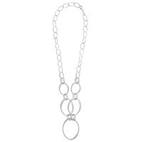 Diamond Cut Graduated Oval Necklace in Sterling Silver