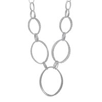 Diamond Cut Graduated Oval Necklace in Sterling Silver