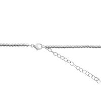 Diamond Cut Station Bead Necklace in Sterling Silver