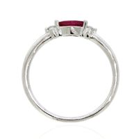 Ruby & Diamond Stack Ring in 10K White Gold