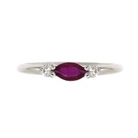 Ruby & Diamond Stack Ring in 10K White Gold